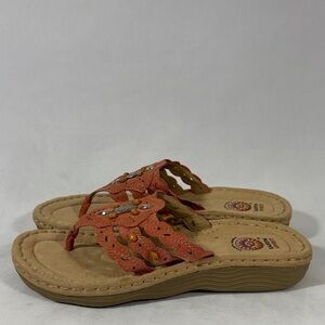 Coral Leaf Cut-Out Sandals Earth Spirit **